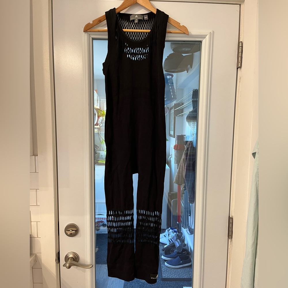 Stella McCartney for adidas black catsuit with mesh detailing